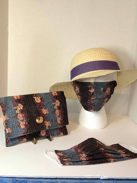 Country Denim Clutch Purse/Matching Mask