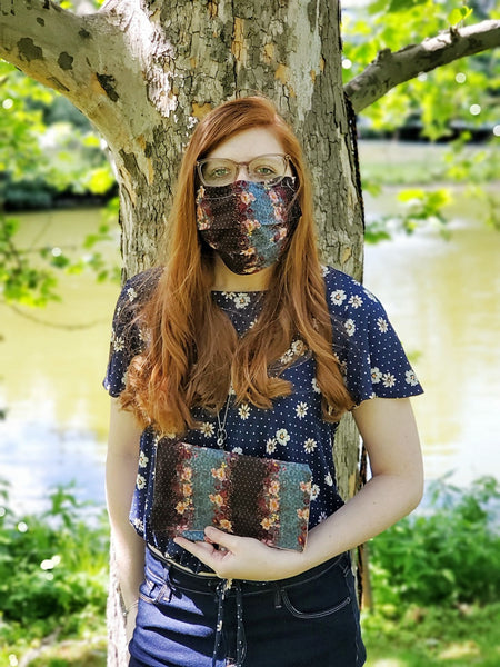 Country Denim Clutch Purse/Matching Mask